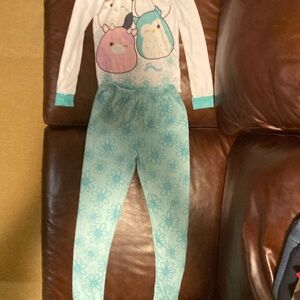 Squishmallows Kids Pajama Set - White and Blue